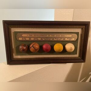 National Golf Classics. 5 Ball Replica. Framed Golf Ball Evolution Framed.